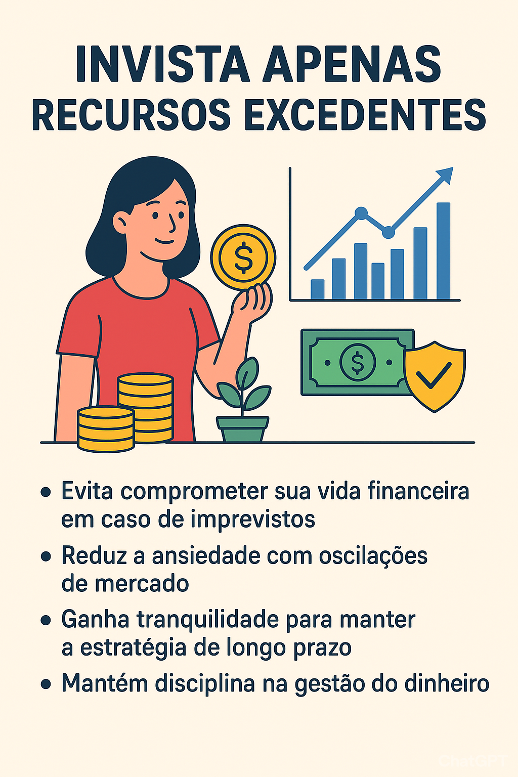 Invista apenas recursos excedentes